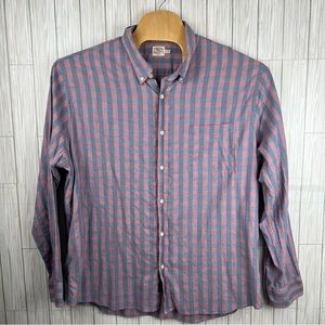 Faherty Men’s Pink Blue Plaid Cotton Blend Long Sleeve Button Up Shirt Size XXXL